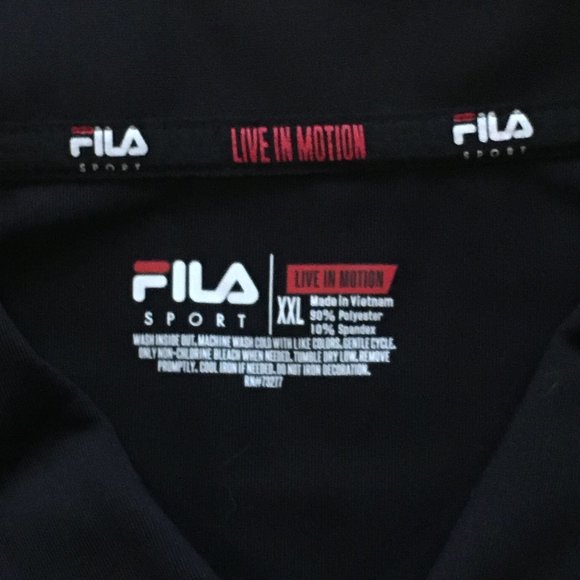 Black Fila Sport Short Sleeve Polo XXL - Picture 3 of 3